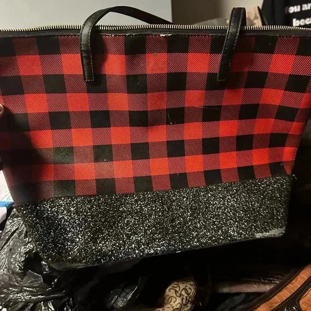 Kate spade red‎ and black checkered purse